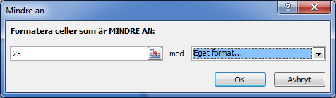 VILLKORSSTYRD FORMATERING Området för Antal sålda skall villkorsformateras enligt följande: Markera området D:4 G:15 Klicka på Fliken Start och välj därifrån Villkorsstyrd formatering i gruppen