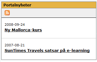 8. Nyheter Här kan du läsa portal- och kursnyheter. 8.1. Portalnyheter Här presenteras nyheter skapade av systemets administratörer. Nyheterna visas i en lista. Den senaste nyheten finns överst.