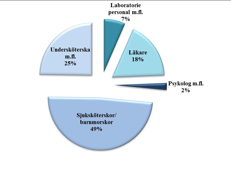 Arbetsområden och personalgrupper i förhållande till varandra Arbetsområden och personalgrupp 2014 Fördelning i