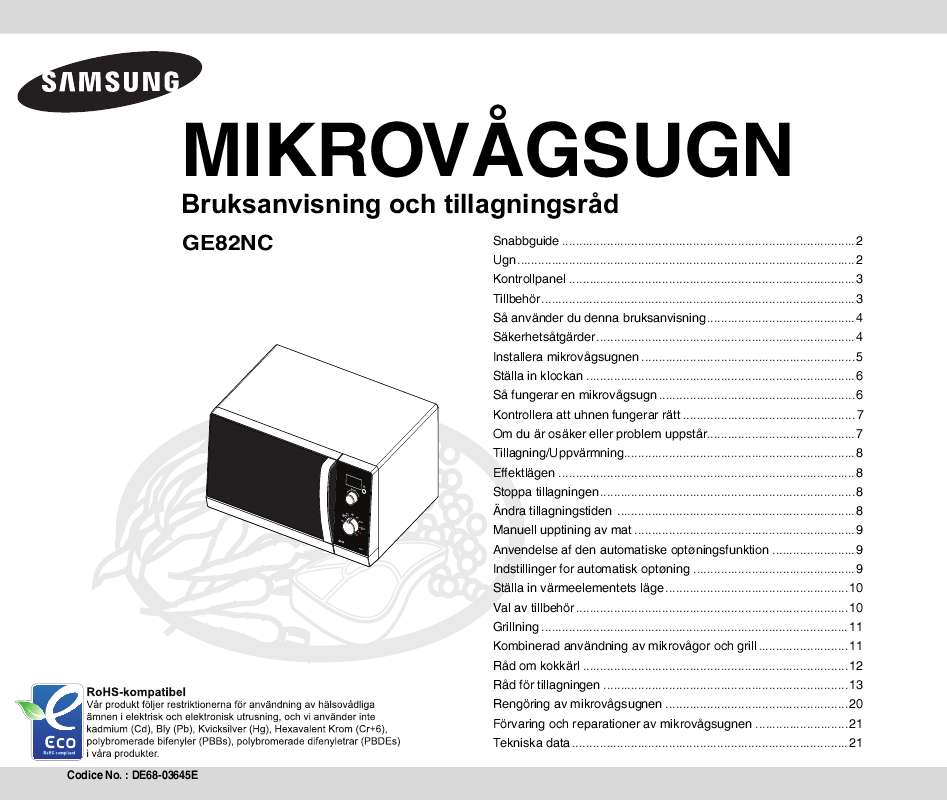 Du hittar svar på alla dina frågor i instruktionsbok (information, specifikationer,