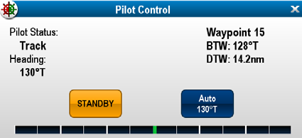 9.1 Autopilotkontroll Den här skärmen kan användas som kontrollenhet för autopiloten. Vid anslutning till en Evolution autopilot finns pilotinställningar tillgängliga.