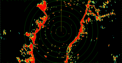 3. Välj Radar så att Sända är markerat. Radarantennen skall nu sända och ta emot. 4. Kontrollera att radarskärmen fungerar korrekt.