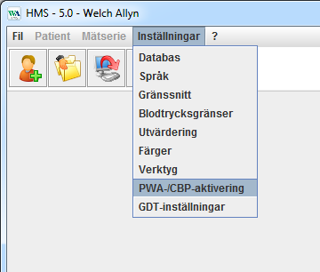 13 - Programfönstrets struktur i HMS Verktygsfält Verktygsfältet ligger under menyraden längst upp i programfönstret.