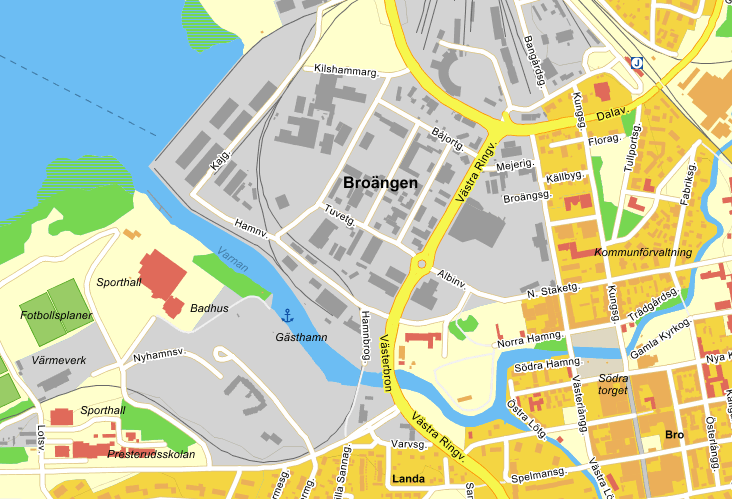 2 ÖVERSIKTLIG BESKRIVNING AV OMRÅDET 2.1 OMRÅDESBESKRIVNING Det aktuella området ligger i ett industriområde i stadsdelen Broängen mellan Vänern och centrala delar av Kristinehamn (se figur 2.1).