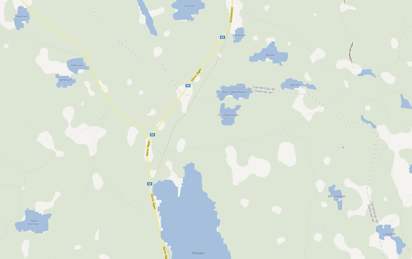 söderut (längd 288 m, slut 503 m norr om