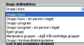 14 Rullgardinslista Klicka på pilknappen till höger om inmatningsfältet så listas alla tillgängliga alternativ.