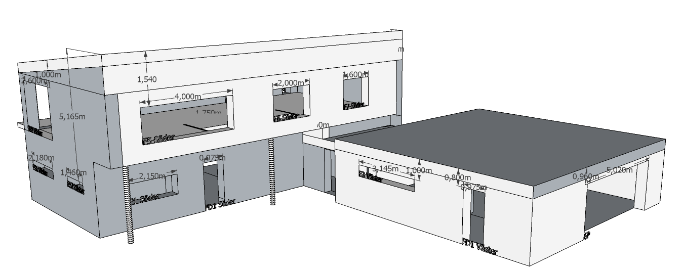 Projektering av villa i Hasselkullen - Diensionering av bärande stoe och upprättande av K-ritningar Housing of a villa in Hasselkullen - Design of load-bearing structure