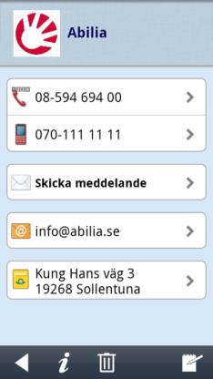Anpassad kontaktlista Handi5 Andra kontaktlistor (t ex Google) kan importeras i