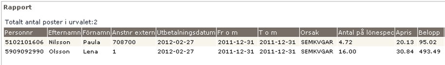 Vill du ha organisation som urval klicka på knappen Välj org och eventuellt komplettera med annat fält.