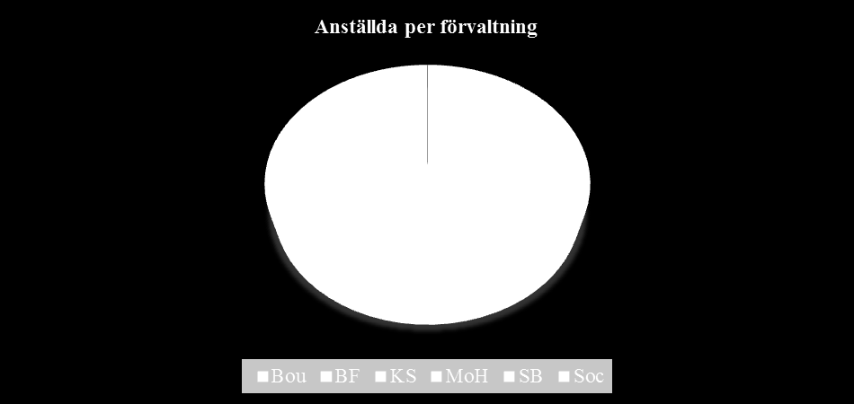 Anställda per förvaltning Tabell 2 visar antalet anställda uppdelat per förvaltning. Siffrorna är uppdelade på tillsvidare- och visstidsanställda.