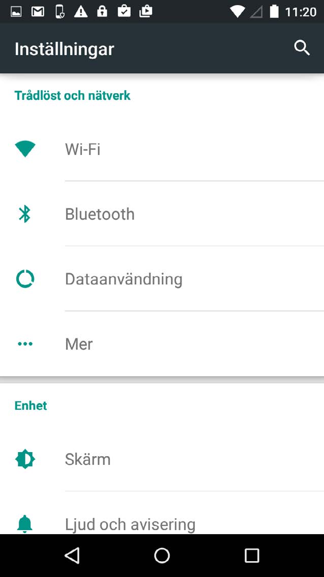 Inställningar för din telefon: Android 6 Använd VPN I Inställningar, välj Mer direkt under Dataanvändning. Klicka på VPN. En ny VPN-anslutning lägger du till genom att klicka på plustecknet.