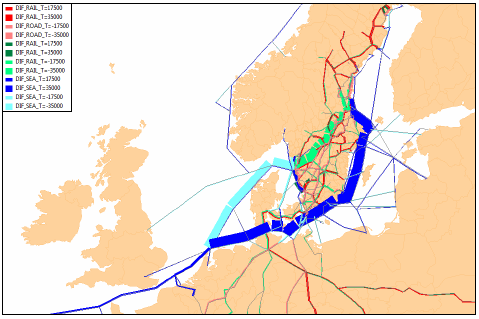 repo001.docx 2012-03-29 2.3.4 Effekt om sjöfartens kostnader skulle minska Relevant i sammanhanget är att VTI 11 gjort en analys av vad minskade kostnader för sjöfart skulle få för effekter.