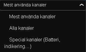 - Klicka på för att visa listan över nyckelord 2:a metoden: Sorteringen sker efter typen av funktion som ställts in.