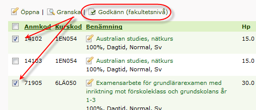 Att fylla i kurstillfällets NärVarHurKlart När du är klar med tillfällets alla flikar väljer du fliken 1.NärVarHur och klickar på knappen NärVarHurKlart.