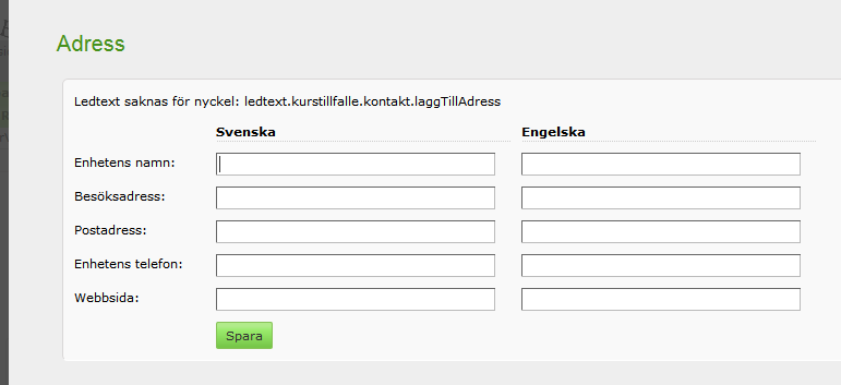 Flik 4. Beskrivning Fyll i relevanta uppgifter för att beskriva kurspaketet i utbildningskatalogen. Flik 5. Ämnesord Välj relevanta ämnesord och spara.