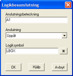 96 5.21 Egenskaper för en logikboxanslutning En logikboxanslutning är en anslutning till en logikbox och är därmed utan sin logikbox inte till någon nytta.