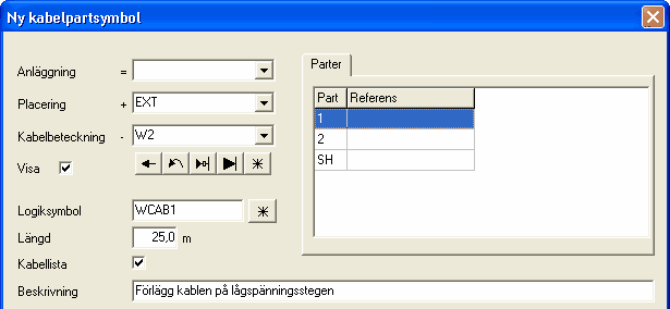 72 Hämtar den sist använda beteckningen. Väljer automatiskt nästa lediga nummer med bokstavskombination som anges i beteckningen.