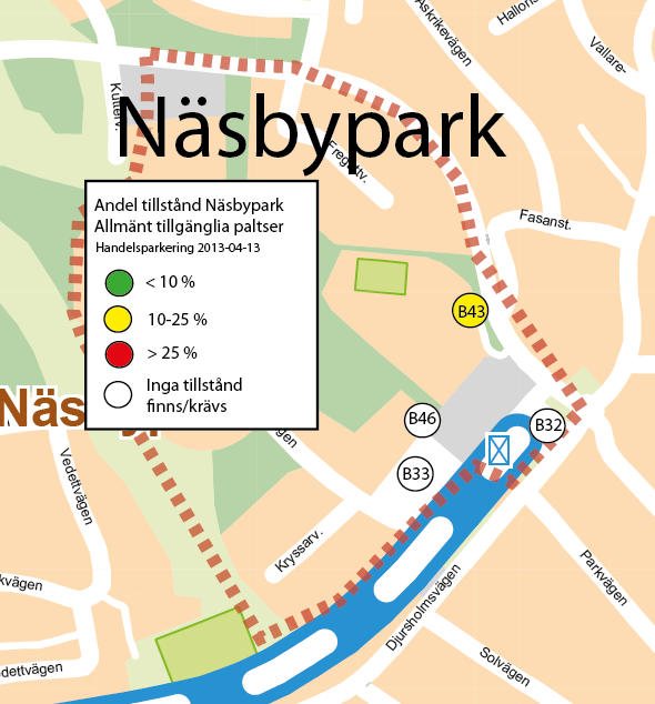 HANDELSPARKERING BIL Näsbypark Andel tillstånd Nedan visas andelen tillstånd på