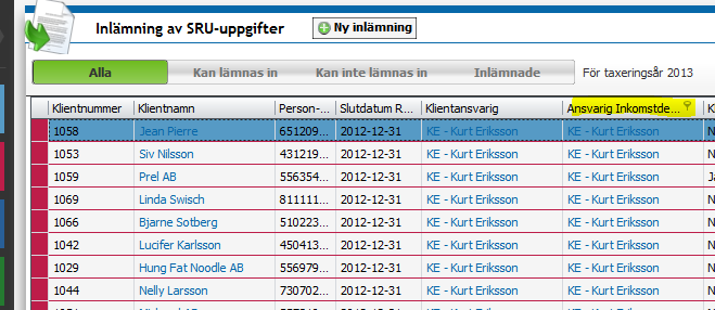 vilket nu hindras. Skapa inlämning När du ska skapa en inlämning så klickar du på knappen Ny inlämning En inlämningsguide startar och du får möjlighet att välja avsändare till inlämningen.