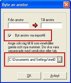 FLEX Reseräkning - Användarmeddelande (januari 2012) 13 Massbyte av anställningsnummer via textfil Denna funktion gör det möjligt att på ett smidigt sätt byta anställningsnummer för ett flertal