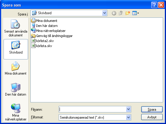 Renhållning 121 5.11.4 Spara som I fältet Spara i anges vart på sin dator man vill spara filen.
