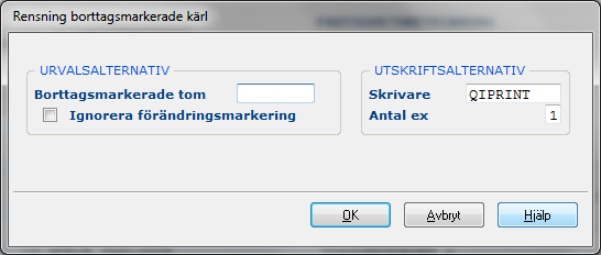 152 Renhållning 7.13 Rensning borttagsmarkerade kärl 7.13.1 Översikt De borttagsmarkerade kärlen kan rensas ur registret när så önskas.