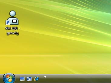 den här funktionen. Klicka på ikonen VM-100 på Start-menyn. Dubbelklicka på ikonen VM-100 på skrivbordet.
