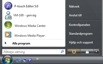 Använda programvaran VM-100 3 3-2. Starta programvaran VM-100 Du kan starta programvaran VM-100 på ett av följande tre sätt.