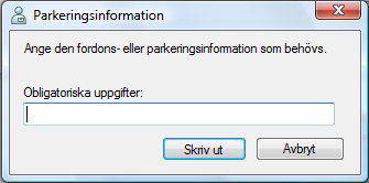 Läget Reception 5 5-8. Utfärda parkeringstillstånd 1. Öppna besökarposten som parkeringstillståndet ska utfärdas för och klicka sedan på knappen [Skriv ut parkeringstillstånd]. 2. Ange numret.