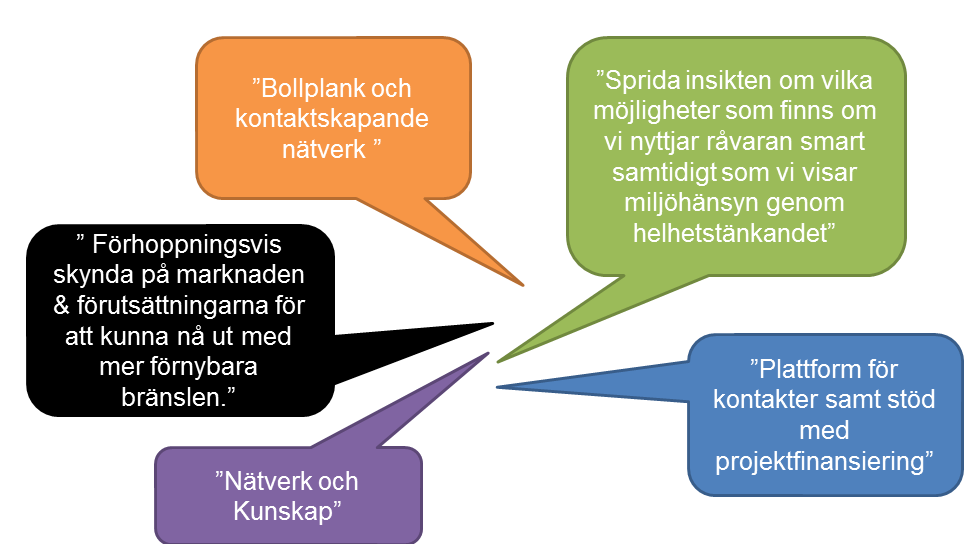 7(15) 01054 Fråga: Vad tror du att Arena Bioenergi kan göra för dig på längre sikt Slutsatser från 7 djupintervjuer (4 företag, 2 kommuner, 1 organisation) Det har varit en smal start (exempel