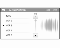 Radio 23 Knacka på MENY-skärmknappen på den nedersta raden i den aktiva radiohuvudmenyn för att öppna motsvarande frekvensbandsspecifika undermeny.