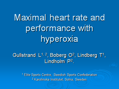 Hyperoxistudie med vältränade uth.