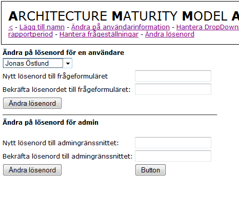 I admingränssnittet: Ändra lösenord för en användare/admin