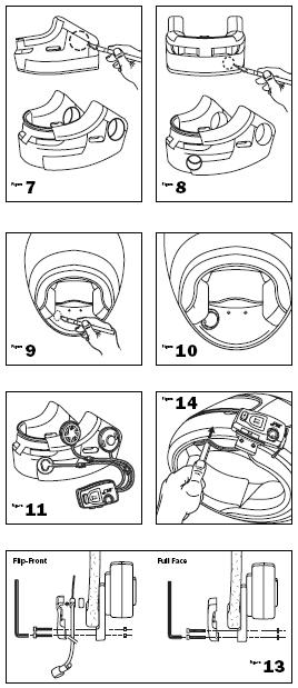 6A. Installation och Instruktioner för integral/heltäckande & Öppningsbara hjälmar J&M Bluetooth Hjälmheadset Installationsinstruktioner OBS!