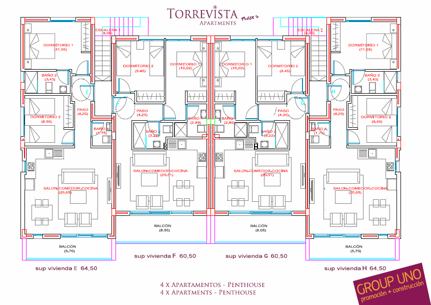 4 Apartments Ground Floor and 4 First Floor