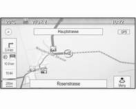 52 Navigation Välj Trafikstationer för att visa en valmask. Markera fältet Läge för att visa respektive undermeny. Välj önskat alternativ.