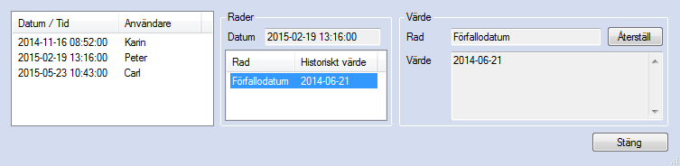 Vinkel Här finns en undermeny med de texttyper vars visningsvinkel kan ändras. Linjebredd Här anges bredden i antal punkter för datalinjer i diagrammet.