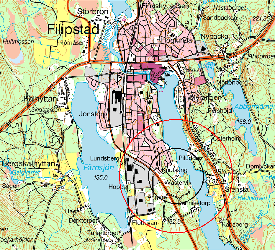 1 ALLMÄNNA FÖRUTSÄTTNINGAR 1.1 LOKALISERING Avloppsreningsverket ligger placerad på fastigheten Västra Filipstad 1:81 strax utanför Filipstads tätort intill sjön Daglösen, se karta i figur 1.