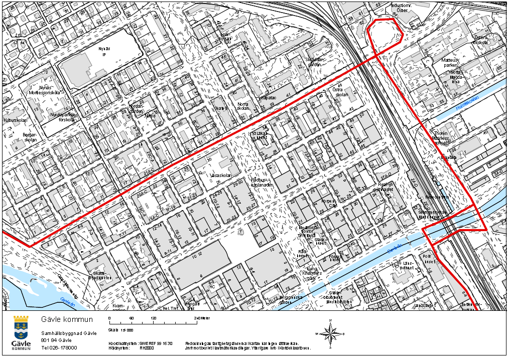 Sid 26 (49) Nackdelar: Scenario F Linjesträckningen är den samma både in och ut från Gävle och trafikerar Västra Vägen, Staketgatan, Fältskärsleden, Muréngatan.