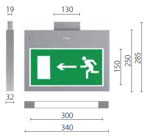 Enkel installation Läsavstånd 30 m Högkvalitativa LED från Osram Livslängd >50000 timmar/l70 Följer EN1838, RoHS och CE MONITOR LED Finns även med trådburen övervakning (CI2 3x64).