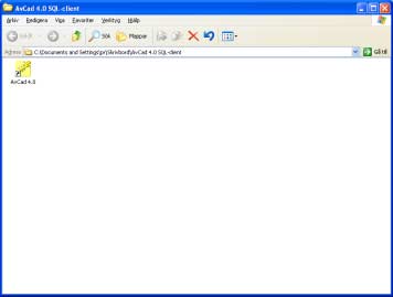 ATT KOMMA IGÅNG (Programlicens) När programmet är installerat skall det finnas en mapp på skrivbordet som heter AvCad 4.0 SQL-client och den innehåller genvägen till AvCad.