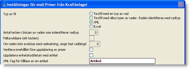 Skapa prisinläsningsmall från XML-fil Entre kan läsa in även s.k. XML-filer. Detta är ett modernt filformat som är uppbyggt i sektioner (kallas även taggar eller tags).