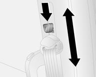 38 Stolar, säkerhetsfunktioner komponenter eftersom bilens typgodkännande i så fall upphör att gälla. Trepunktsbälte Spänna fast Höjdinställning Tjocka kläder påverkar bältets anliggning mot kroppen.