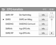 28 Radio det musikspår som spelas i form av bilder, grafik eller korta videosekvenser. Om du vill visa eller dölja bilderna, grafiken eller videosekvenserana, ställ in Bildspel på På eller Av.