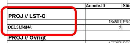 Bättre layout på rapporter Rader med delsummor och stödtyper är