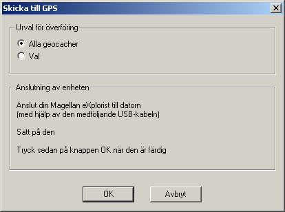 Magellan Geocache Manager 80 Ladda upp till Magellan explorist 1. Stäng av explorist och anslut den till datorns USB-port. 2. Sätt på explorist.