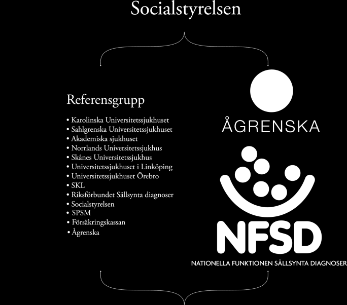 Nationella Funktionen Sällsynta Diagnoser År 2010 gav regeringen i Sverige Socialstyrelsen i uppdrag att inrätta en nationell funktion för sällsynta diagnoser.