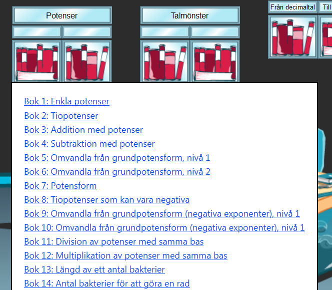 2.1. De fyra räknesätten Här hittar man bokhyllor med hyllor som innehåller böcker.