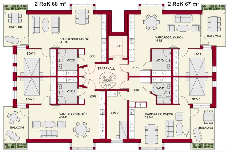 Hus sju En ny byggnad i fyra plan (kan bli fem om ett tillägg i vår bygglovsanökan går igenom).