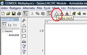 Figur 20. Val av applikationsmodsegenskaper Därefter skapas det nät (mesh) som används vid beräkning med finita element metoden, se figur 21.